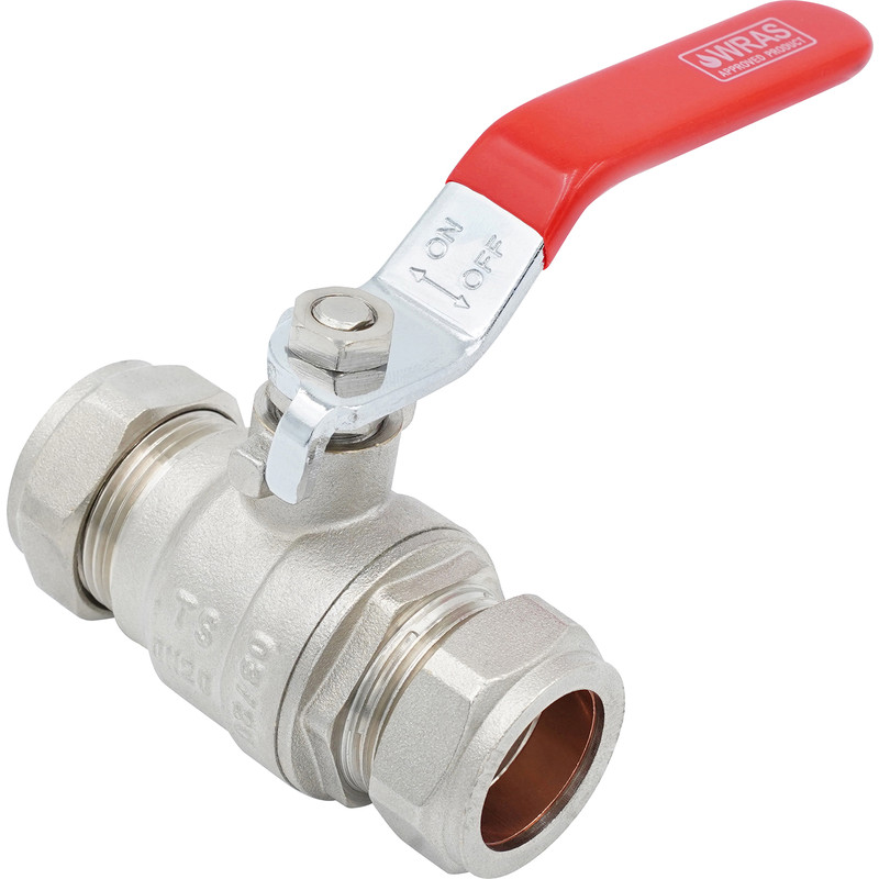 22mm X 22mm Full Bore Lever Valve Red