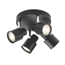 230V GU10 Quad Spotlight - Matt Black