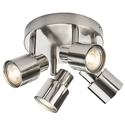 230V GU10 Quad Spotlight - Brushed Chrome