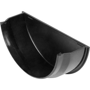 112mm Half Round Guttering Internal Stop End- Black