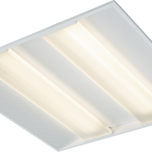 IP40 4 X 14W Modular Fitting with PMMA Diffusers and Perforated Steel Side Wings 595x595x55mm