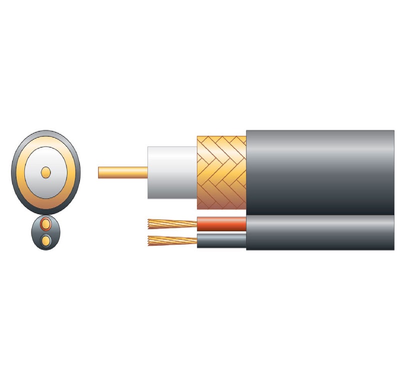 RG59B/U 75 Ohms Shotgun Coaxial Cable - CCA Braid Black 100m