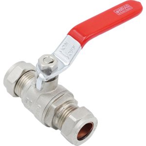 15mm X 15mm Full Bore Lever Valve RED