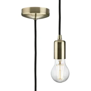 1.8m E27 Contemporary Pendant Set - Antique Brass