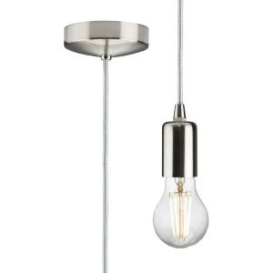 1.8m E27 Contemporary Pendant Set - Brushed Chrome