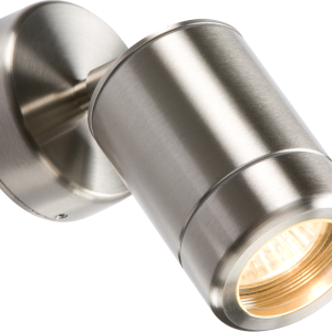 WALL3 230V IP65 GU10 35W Single Stainless Steel Adjustable Wall Light