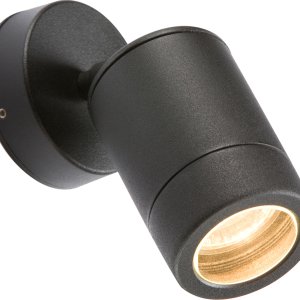 230V IP65 GU10 35W Adjustable Aluminium Powder-Coated Black Wall Light