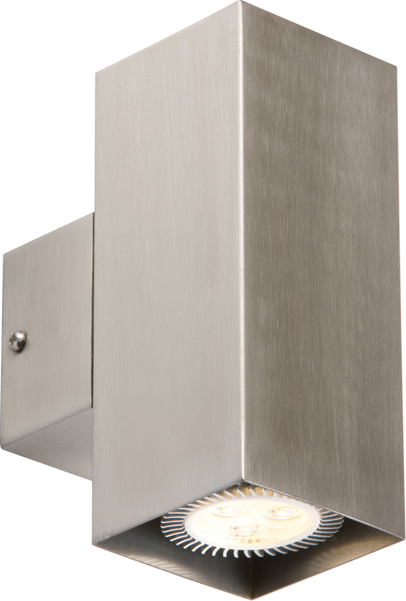 IP20 230V 2x35W max. GU10 Stainless Steel Wall Light