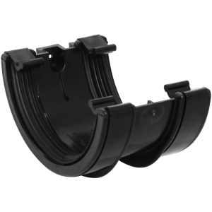 112mm Square/ Half Round Guttering Union Bracket - Black