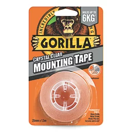 Gorilla Mounting Tape Clear 25mm X 1.5m