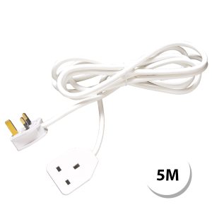1 Gang 13 Amp Extension Lead – 5 Metre Lead – Unswitched – White