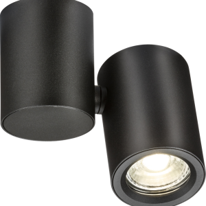 Knightsbridge Dee Single Surface Adjustable Round Spotlight Black