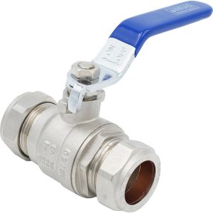 22mm X 22mm Full Bore Lever Valve Blue