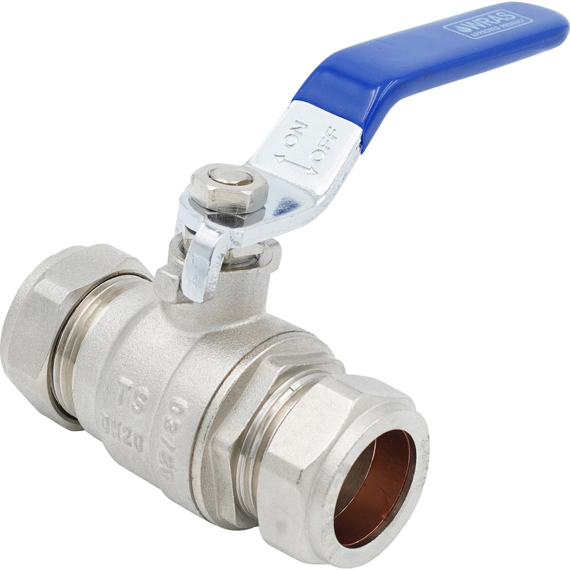 22mm X 22mm Full Bore Lever Valve Blue