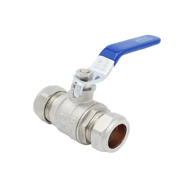 LEV22 Blue/Red Handle 22mm Lever Ball Valve