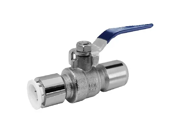 BVAL400200 Reliance (JG Speedfit ) 15mm Nickel Plated Ball Valve With Blue & Red Handles