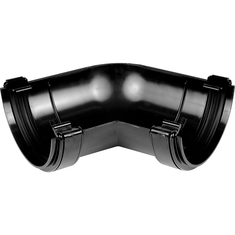 112mm Half Round Guttering 120° Angle- Black