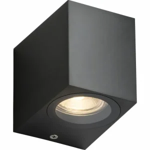 ALANA - 230V IP65 GU10 Polycarbonate Single Wall Light - Black