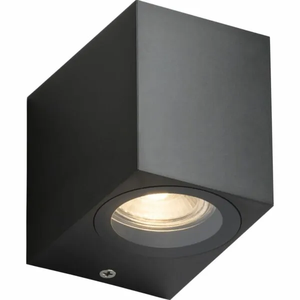 ALANA - 230V IP65 GU10 Polycarbonate Single Wall Light - Black