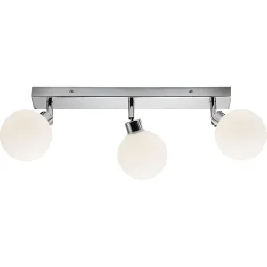 230V IP44 G9 Triple Spotlight With Round Frosted Glass - Chrome