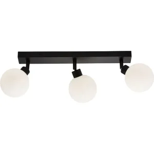 230V IP44 G9 Triple Bar Spotlight With Round Frosted Glass - Matt Black