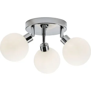 230V IP44 G9 Triple Spotlight With Frosted Glass - Chrome