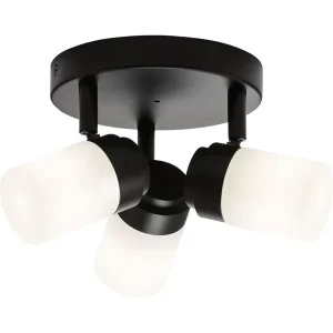 230V IP44 G9 Triple Spotlight With Frosted Glass - Matt Black