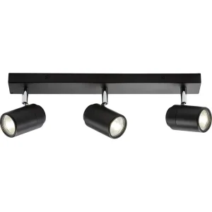 230V IP44 GU10 Triple Bar Spotlight - Matt Black