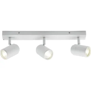 230V IP44 GU10 Triple Bar Spotlight - Matt White