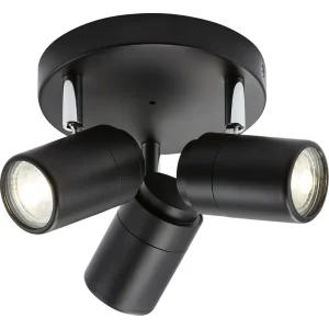230V IP44 GU10 Triple Spotlight - Matt Black