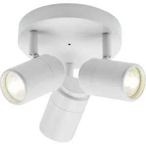 230V IP44 GU10 Triple Spotlight - Matt White