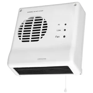 BFH2PC Downflow Bathroom Heater 2kW With Pullcord Switch Operated - Upto 30mins Timer