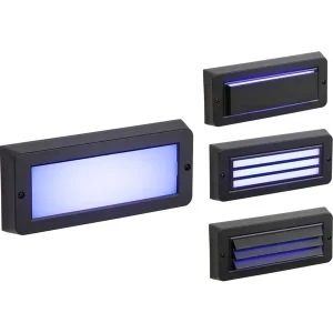 230V IP65 5W Blue LED Surface Mount Brick light - Black