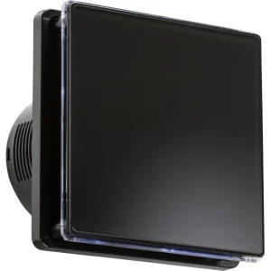 100mm/4 inch LED Backlit Extractor Fan with Overrun Timer - Black