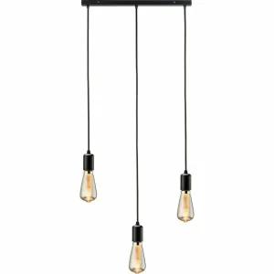 CALLA - 230V E27 Contemporary 3 Light Bar Pendant - Matt Black