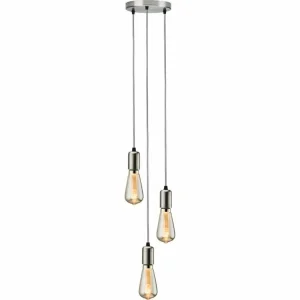 CALLA - 230V E27 Contemporary 3 Light Pendant - Brushed Chrome