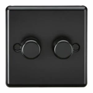 2G 2 Way 10-200W (5-150W LED) Intelligent Dimmer - Matt Black
