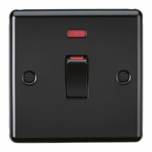 45A 1G DP Switch with Neon - Matt Black