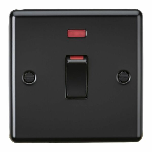 45A 1G DP Switch with Neon - Matt Black