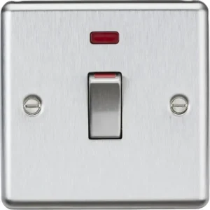 45A DP Switch with Neon (1G Size) - Polished Chrome