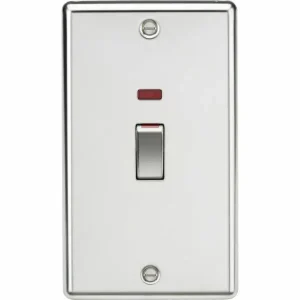 45A DP Switch with Neon (2G Size) - Polished Chrome