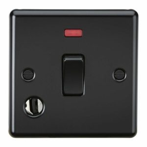 20A 1G DP Switch with Neon & Flex Outlet - Matt Black