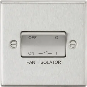 10AX Fan Isolator Switch - Brushed Chrome