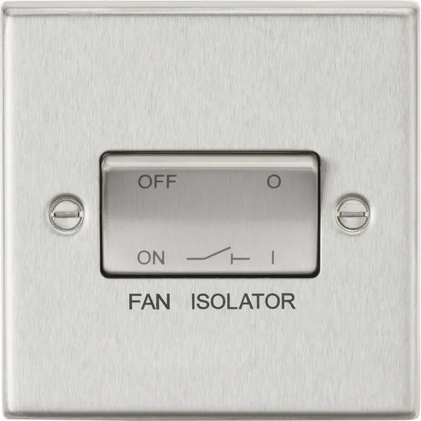 10AX Fan Isolator Switch - Brushed Chrome