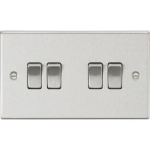 10AX 4G 2-Way Plate Switch - Brushed Chrome