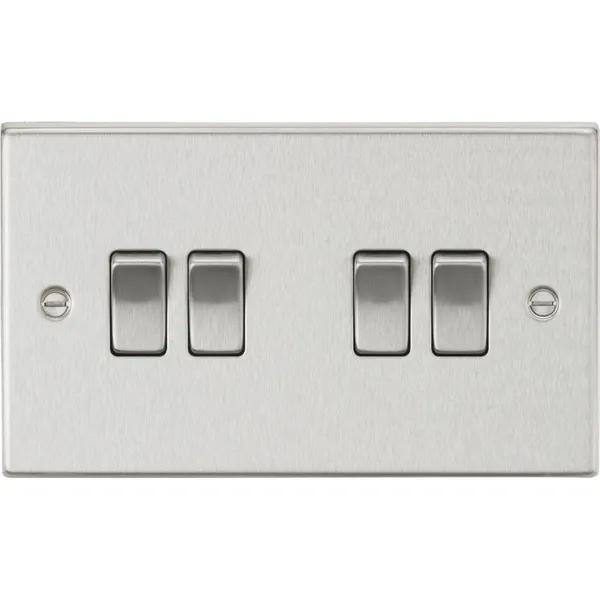 10AX 4G 2-Way Plate Switch - Brushed Chrome