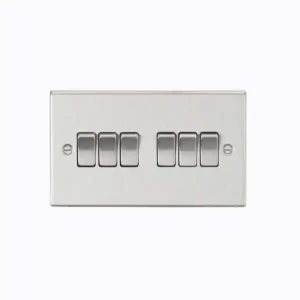 10AX 6G 2-Way Plate Switch - Brushed Chrome