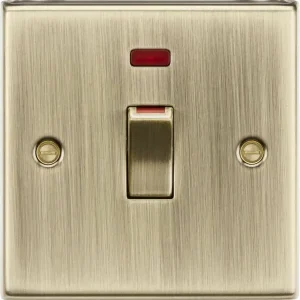 45A DP Switch with Neon (1G Size) - Antique Brass