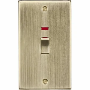 45A DP Switch with Neon (2G Size) - Antique Brass