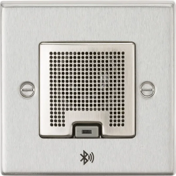 3W RMS Bluetooth Speaker Outlet - Brushed Chrome